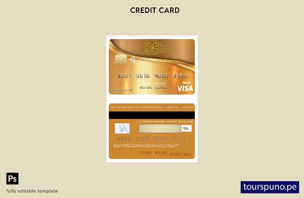 listo para imprimir plantilla de tarjeta visa del banco Nacional de Cuba